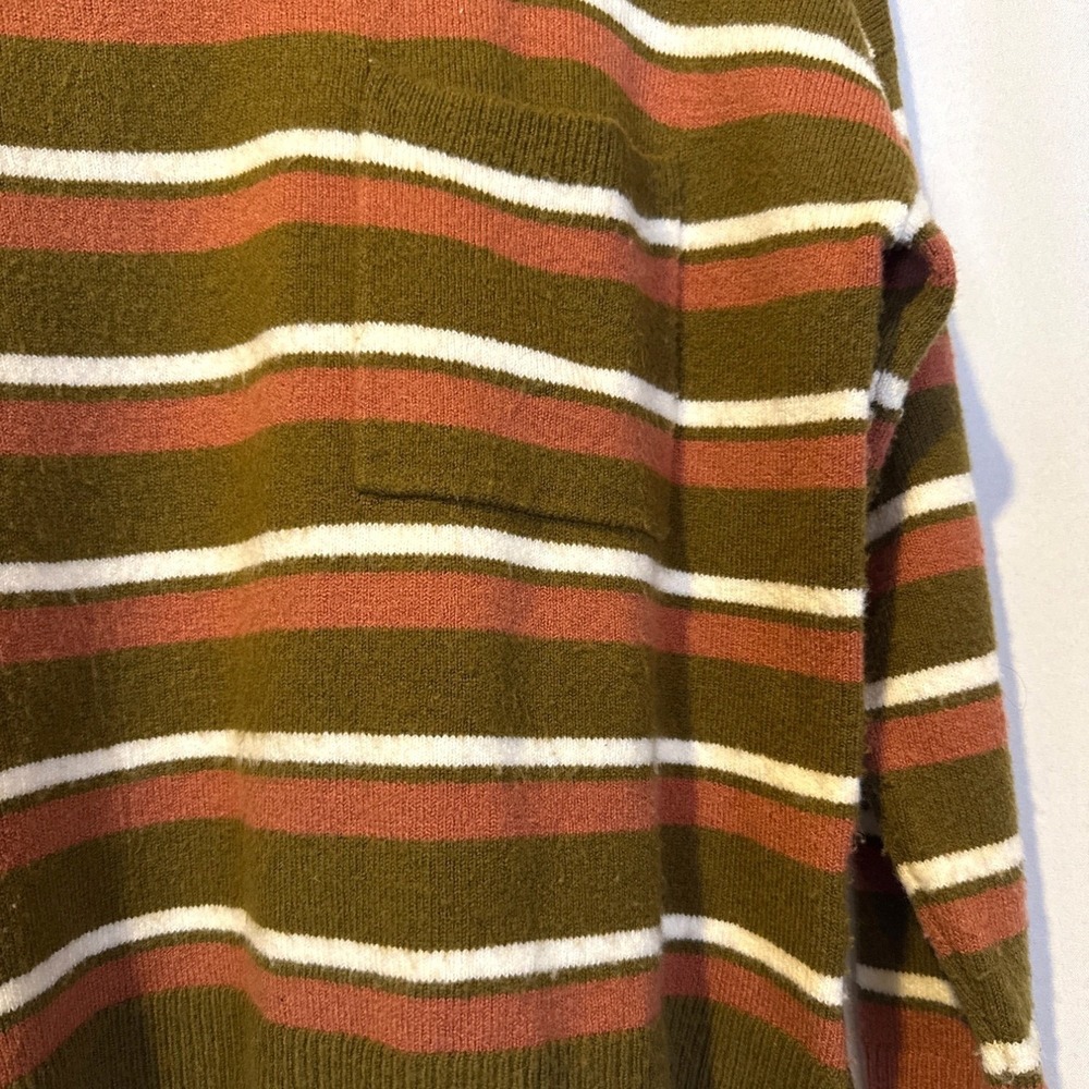 Madewell‎ Redmond Mockneck Pocket Sweater in Stripe S Wool Blend Fall Cozy - Picture 5 of 8